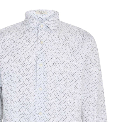White - Side - Gant Mens All-Over Print Poplin Long-Sleeved Shirt