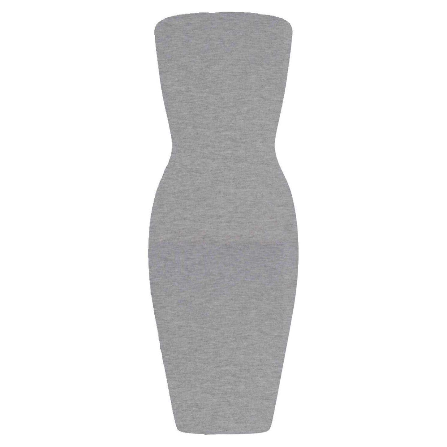 Grey - Front - Honeyz Womens-Ladies Strapless Bodycon Dress