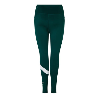 Green - Back - Reebok Womens-Ladies Swirl Slim Leggings