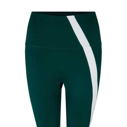 Green - Side - Reebok Womens-Ladies Swirl Slim Leggings