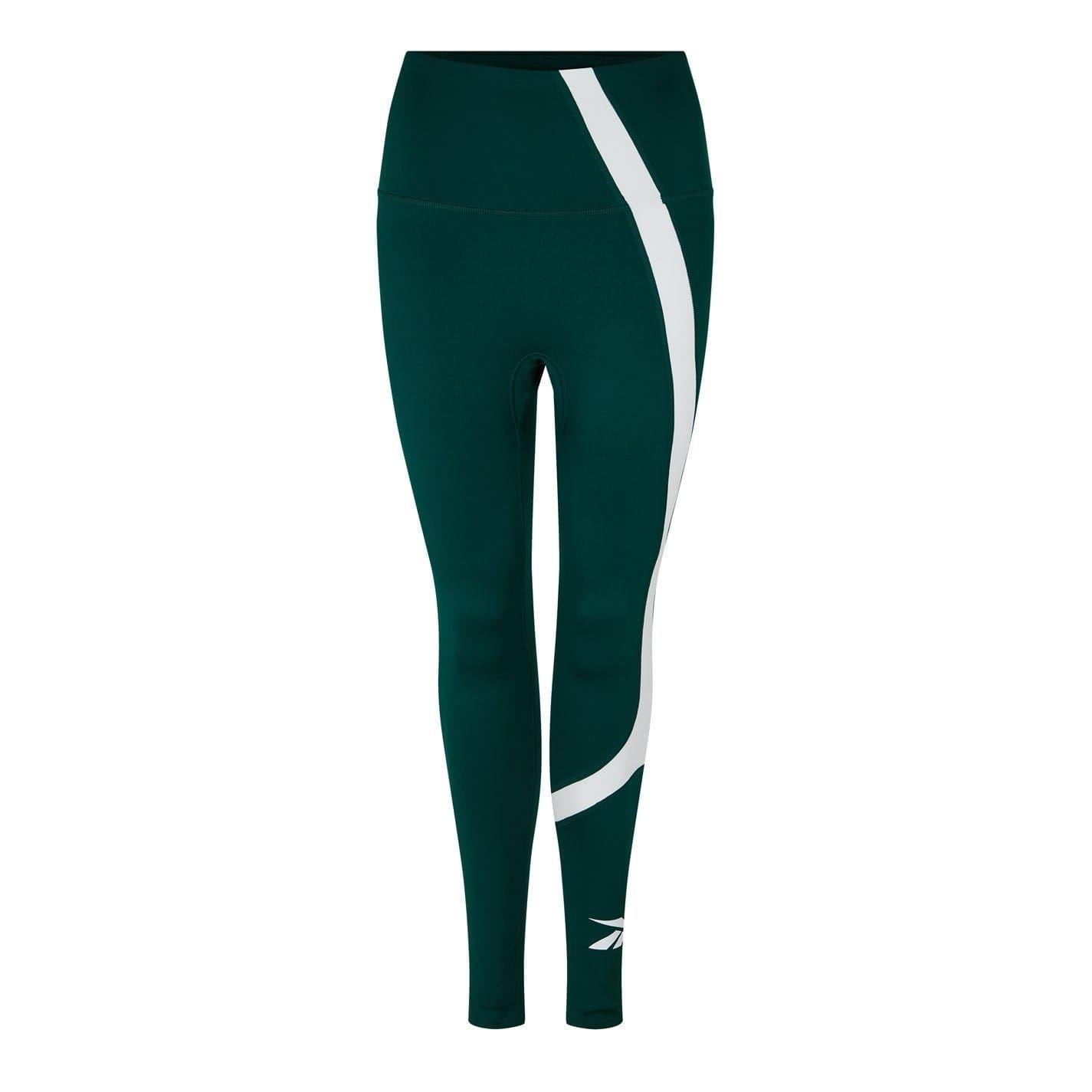 Green - Front - Reebok Womens-Ladies Swirl Slim Leggings
