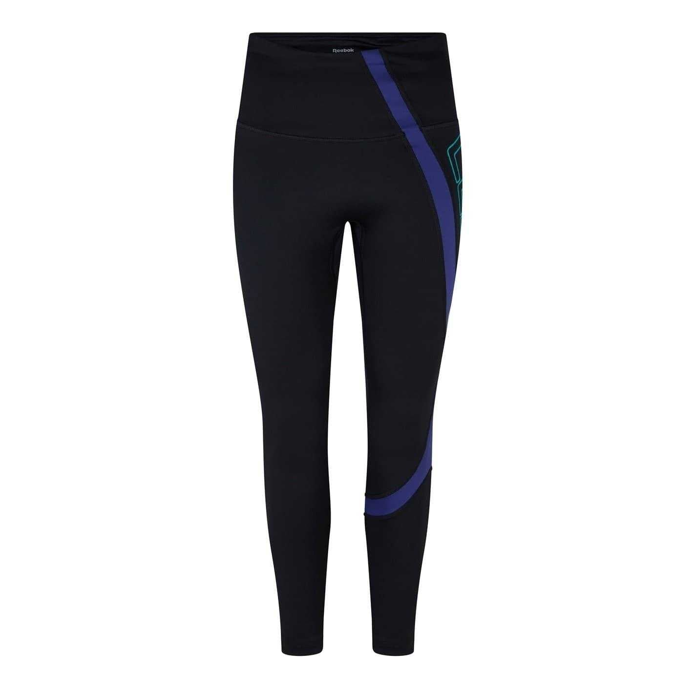 Black Marl - Front - Reebok Womens-Ladies Les Mills Vector Leggings