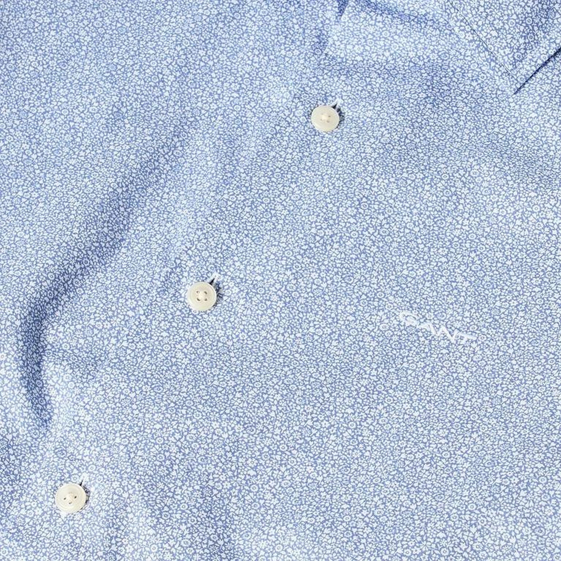 Faded Blue - Lifestyle - Gant Mens All-Over Print Poplin Regular Shirt
