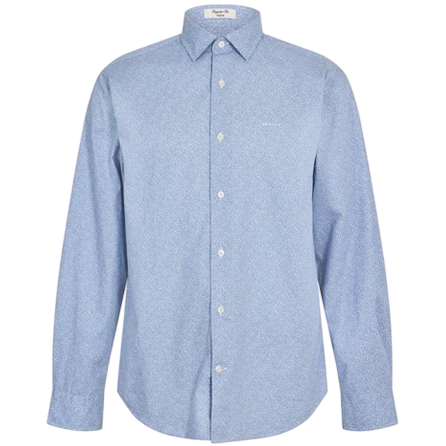 Faded Blue - Front - Gant Mens All-Over Print Poplin Regular Shirt