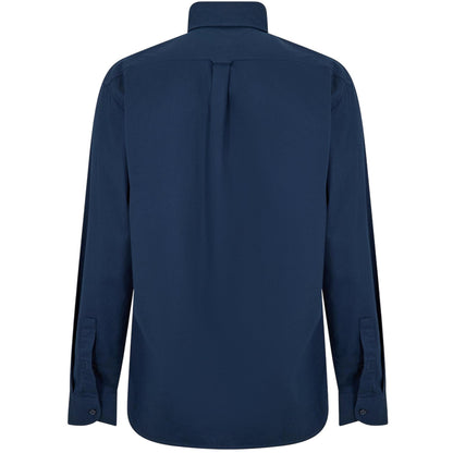 Blue - Back - Boss Mens Rickert Oxford Long-Sleeved Shirt