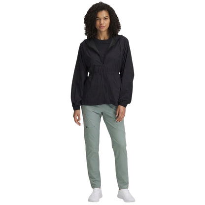 Black - Lifestyle - Under Armour Womens-Ladies Cinched Waist Long-Sleeved Hooded Jacket