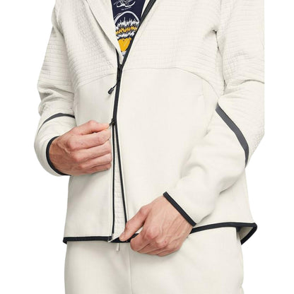 White - Side - Under Armour Mens Unstoppable Textured Hooded Jacket