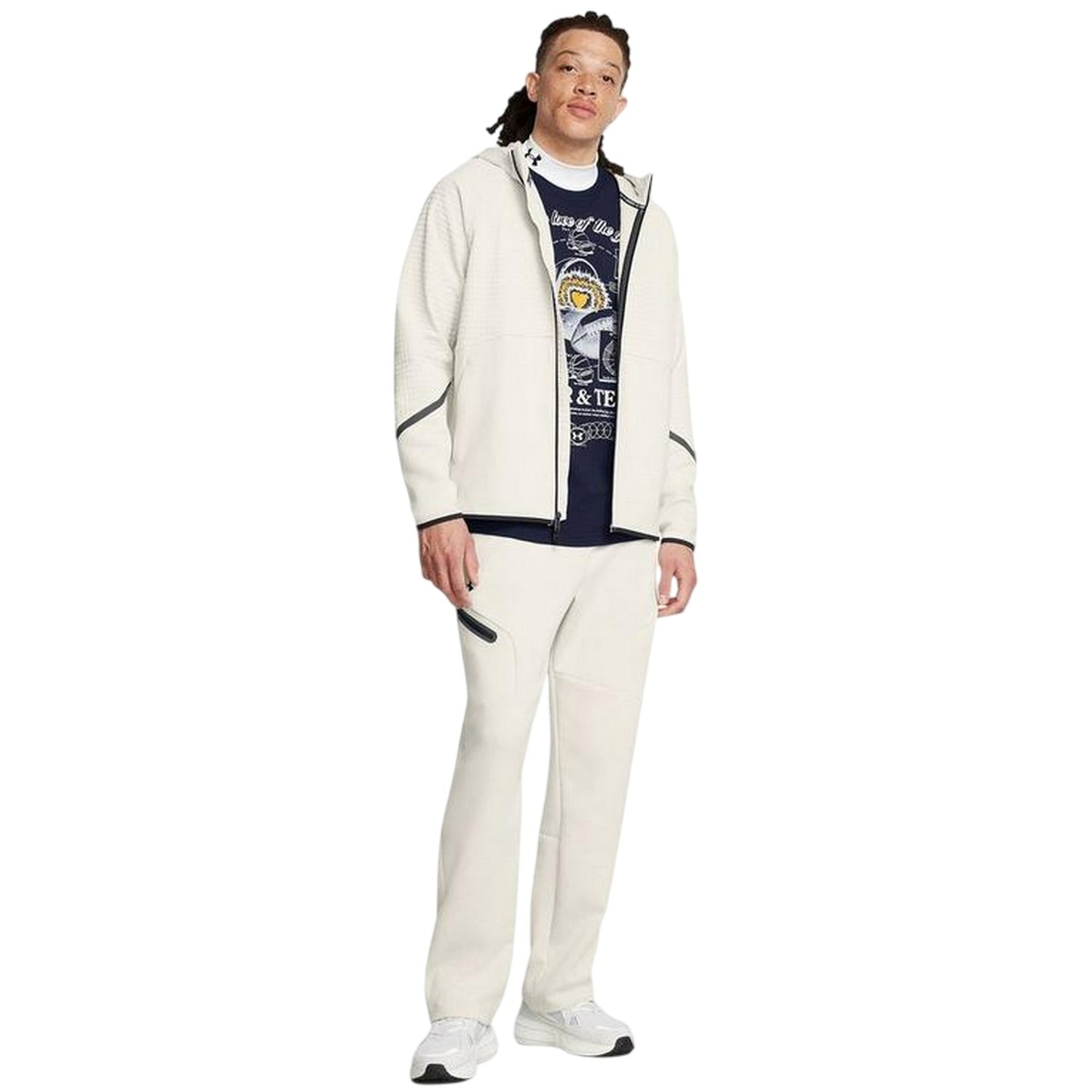 White - Lifestyle - Under Armour Mens Unstoppable Textured Hooded Jacket