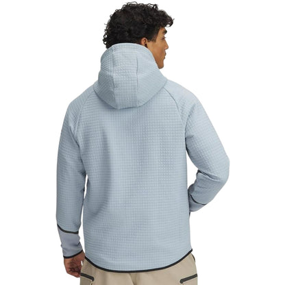 Blue - Back - Under Armour Mens Unstoppable Textured Hooded Jacket