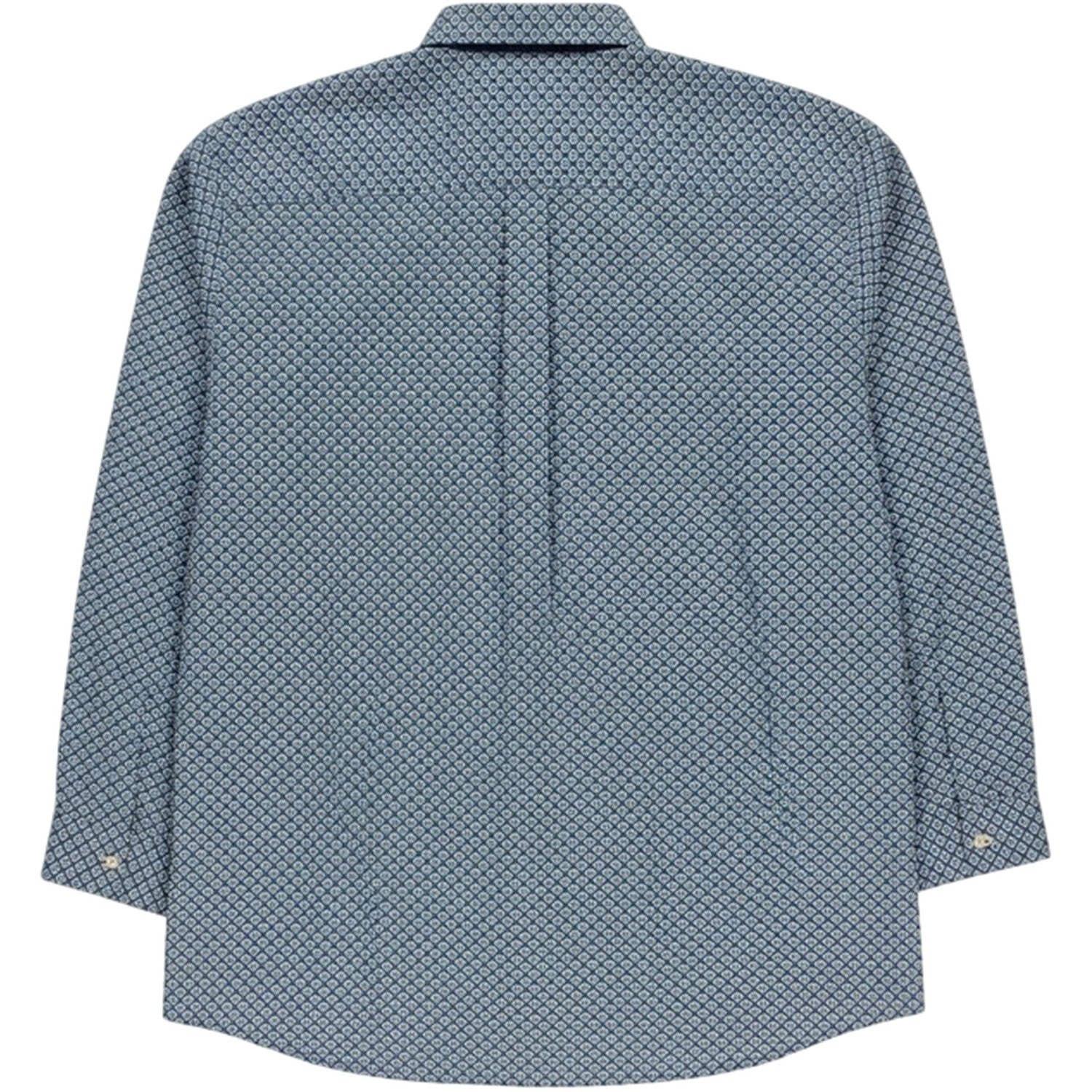 Navy - Back - Raging Bull Mens Geometric Oxford Regular Long-Sleeved Shirt