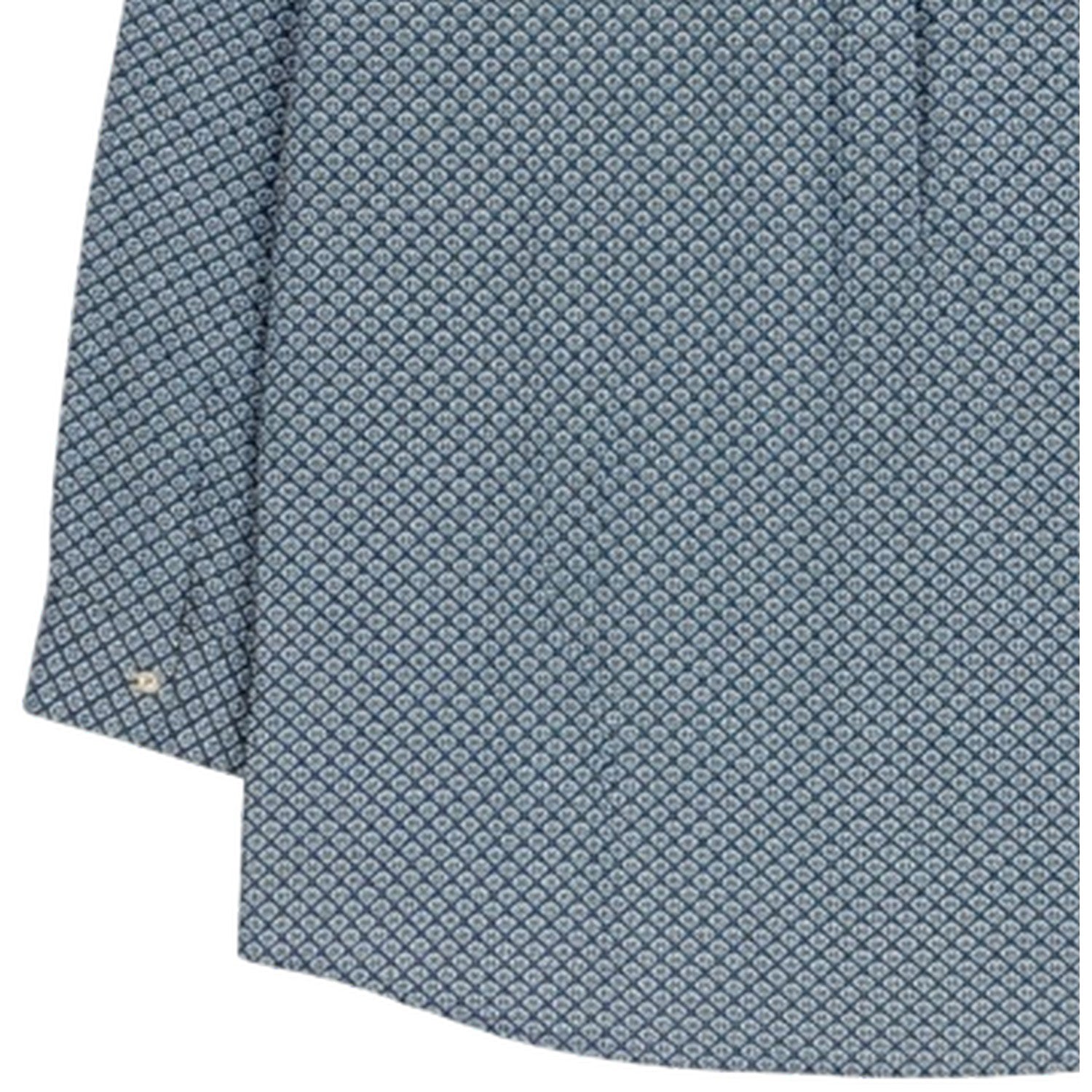 Navy - Lifestyle - Raging Bull Mens Geometric Oxford Regular Long-Sleeved Shirt
