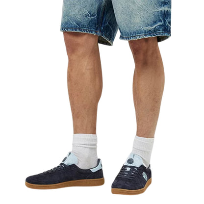 Navy-Sky - Side - Pretty Green Mens Ramblas Suede Trainers