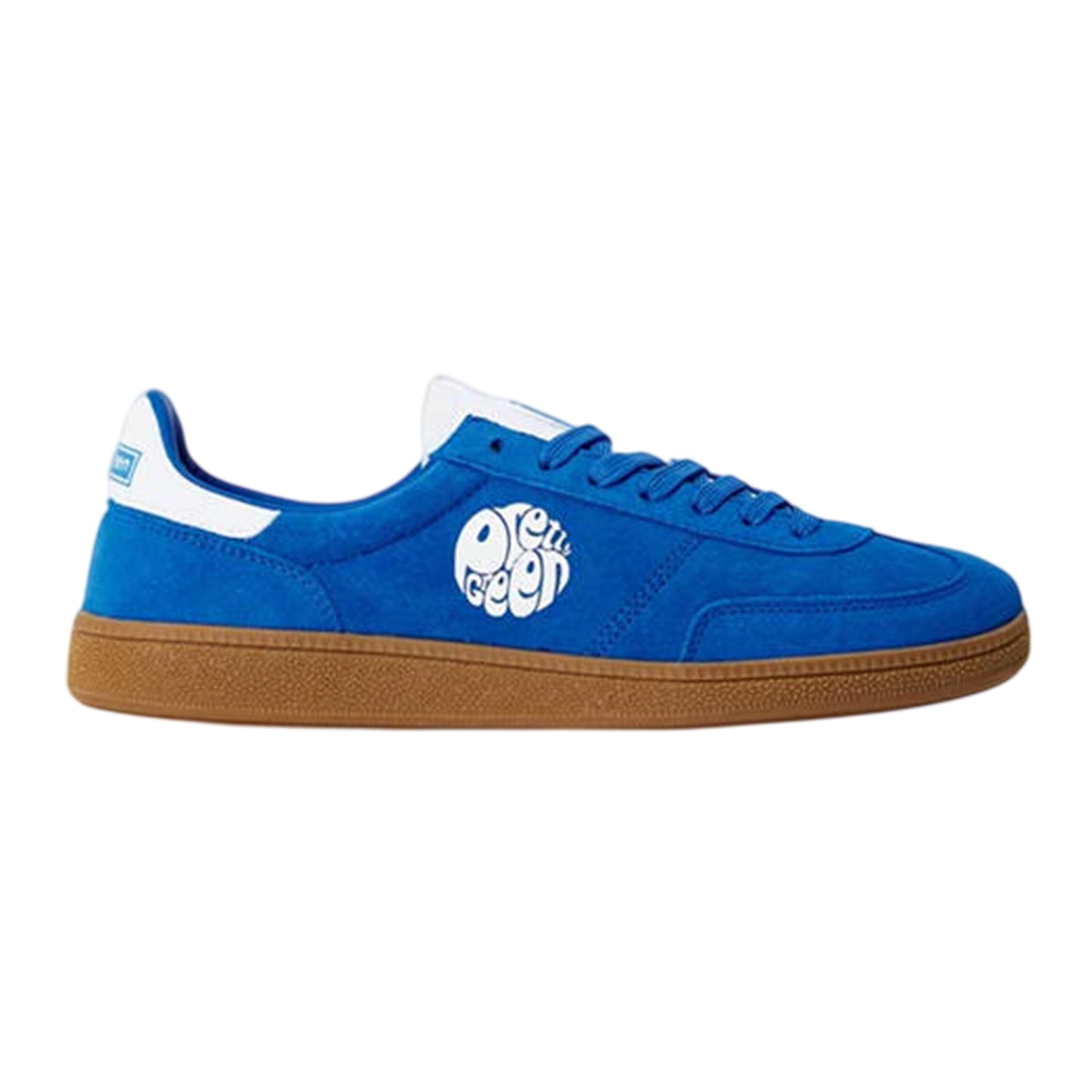 Sky Blue-White - Front - Pretty Green Mens Ramblas Suede Trainers
