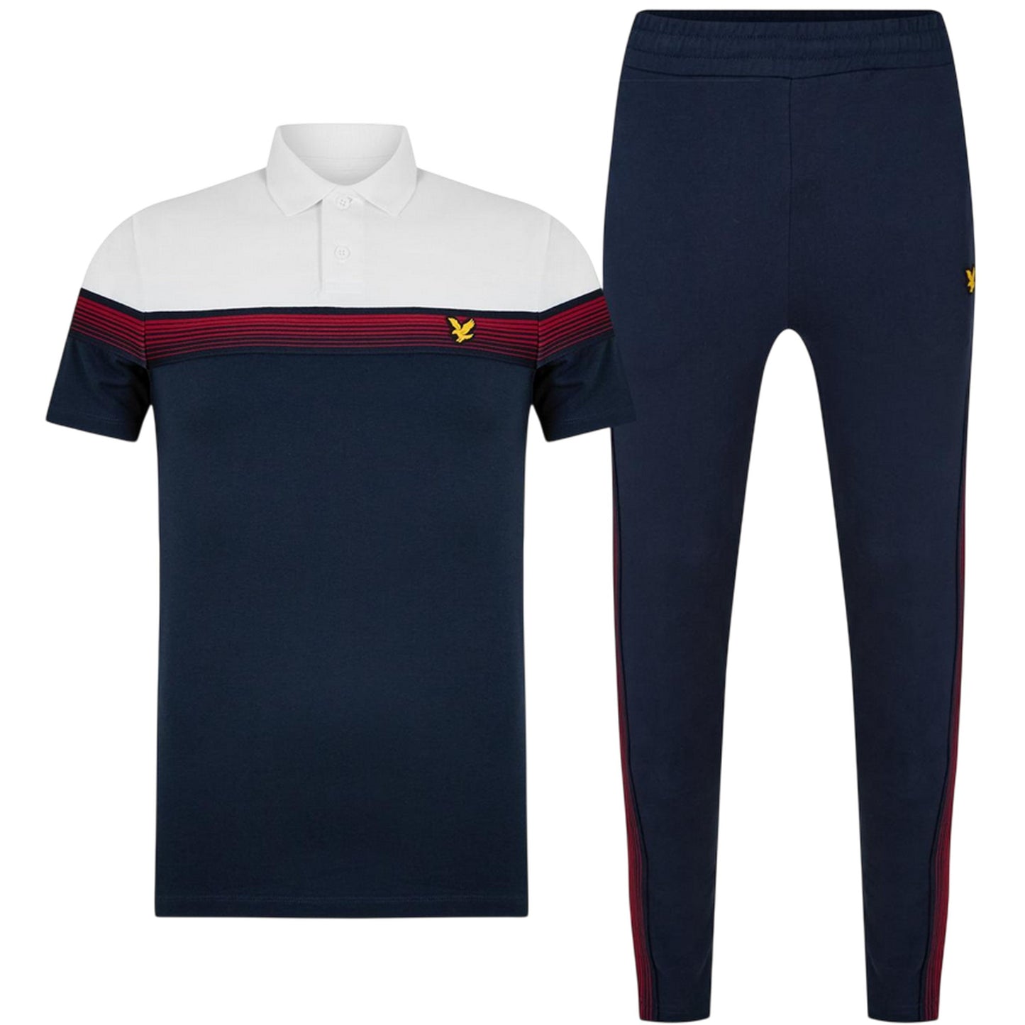 White - Front - Lyle & Scott Mens Tracksuit Set (Pack of 2)