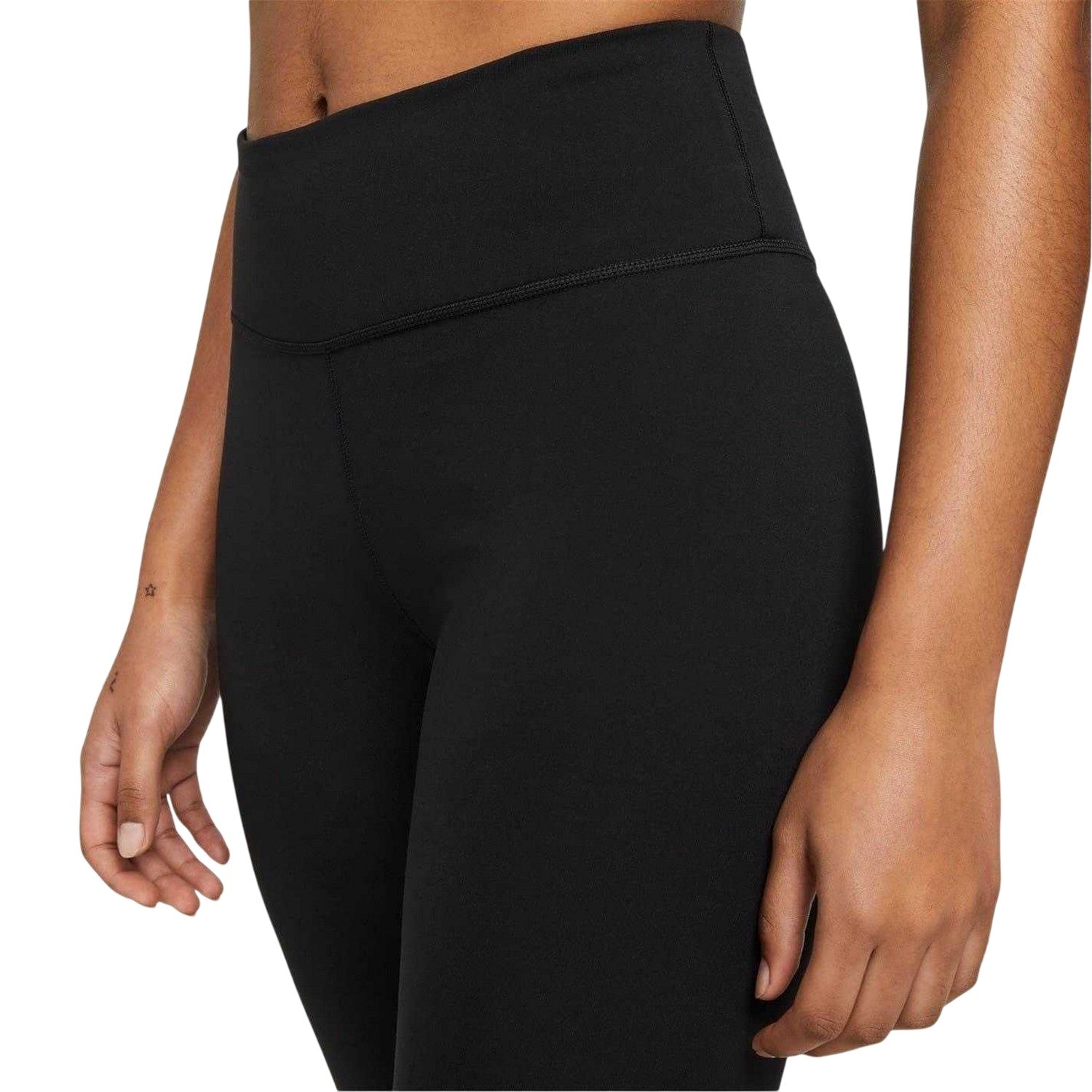 Black-White - Side - Nike Womens-Ladies One Cropped Tights