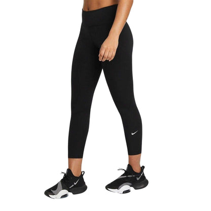 Black-White - Pack Shot - Nike Womens-Ladies One Cropped Tights