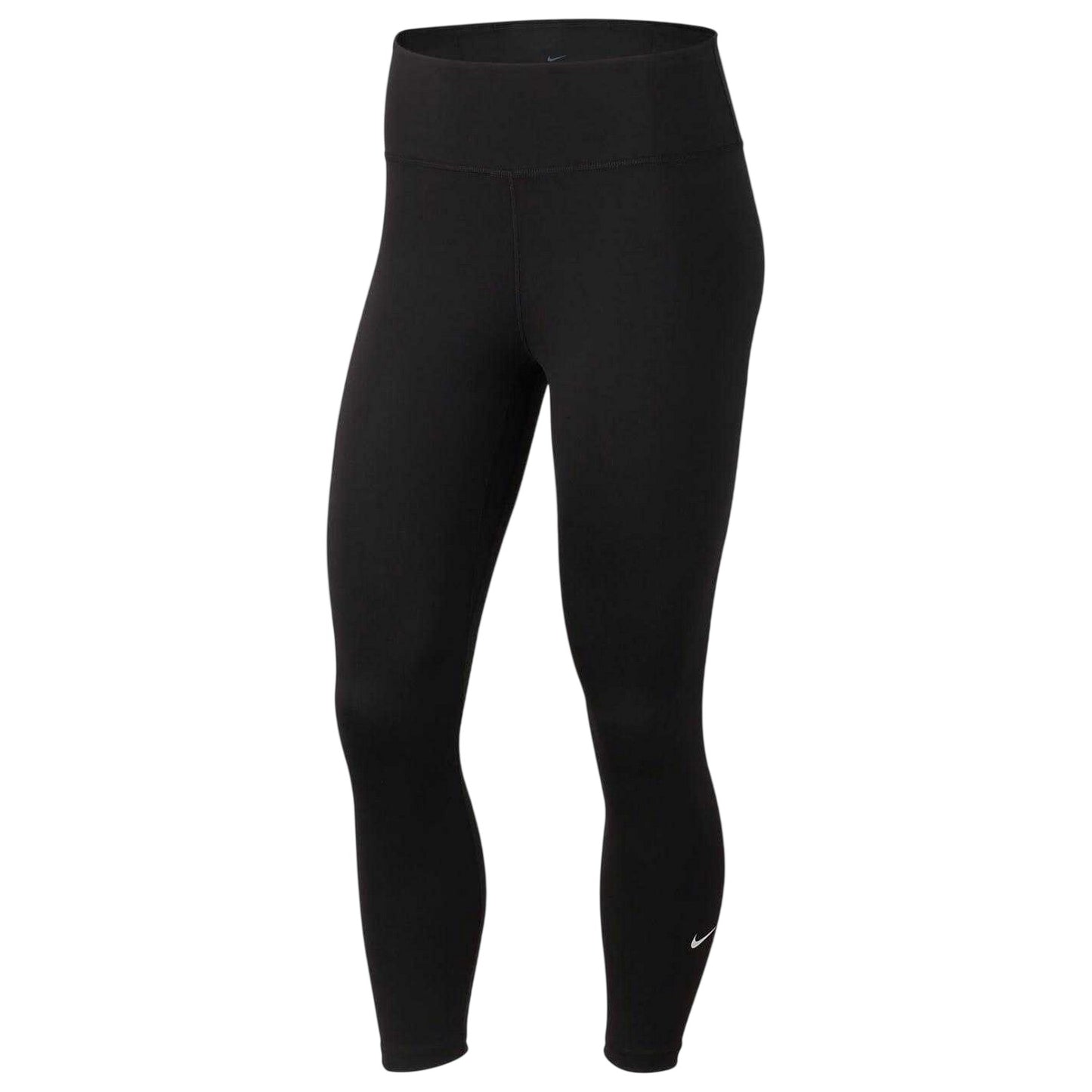 Black-White - Front - Nike Womens-Ladies One Cropped Tights