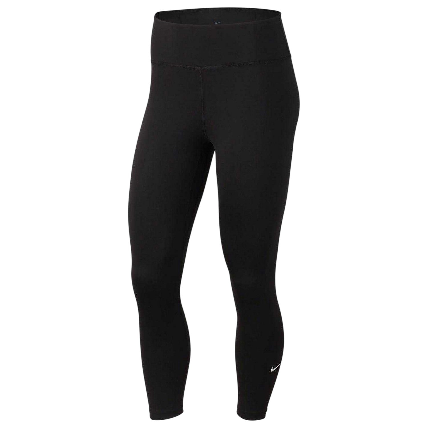 Black-White - Front - Nike Womens-Ladies One Cropped Tights