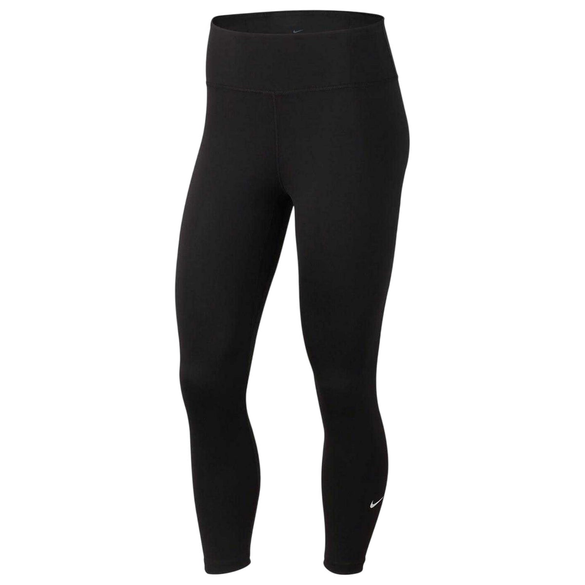 Black-White - Front - Nike Womens-Ladies One Cropped Tights
