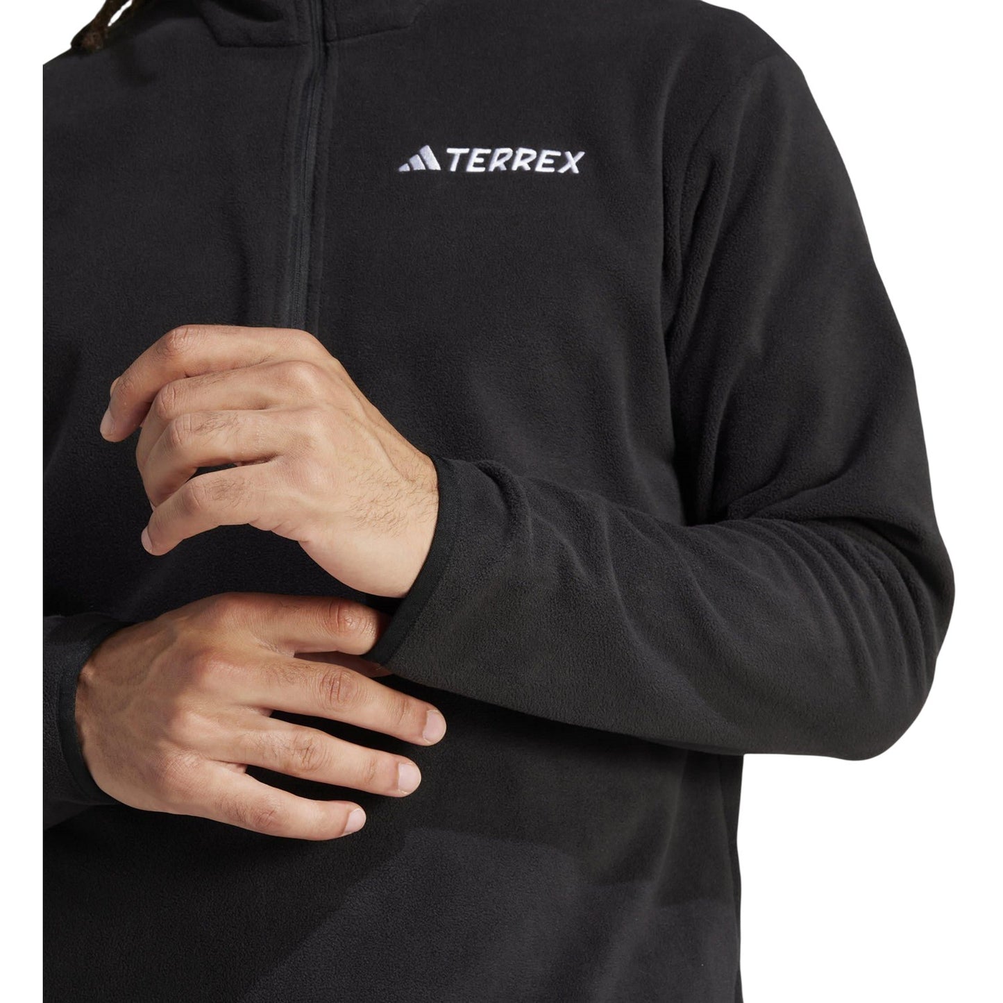 Black - Side - Adidas Mens Terrex Multi Essentials Half Zip Fleece Jacket