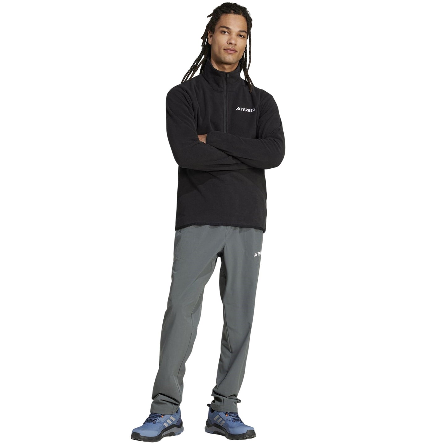 Black - Pack Shot - Adidas Mens Terrex Multi Essentials Half Zip Fleece Jacket