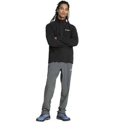 Black - Pack Shot - Adidas Mens Terrex Multi Essentials Half Zip Fleece Jacket