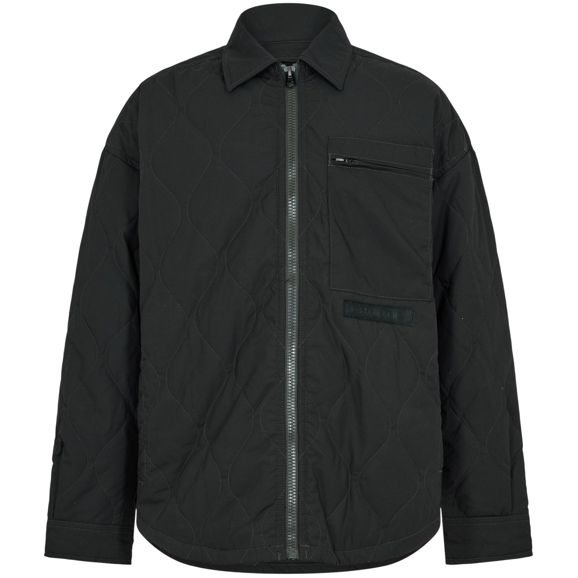 Dark Black - Front - G-Star Mens Quilted Oversized Jacket