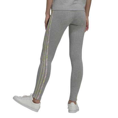 Grey - Back - Adidas Womens-Ladies Trefoil Fitted Leggings