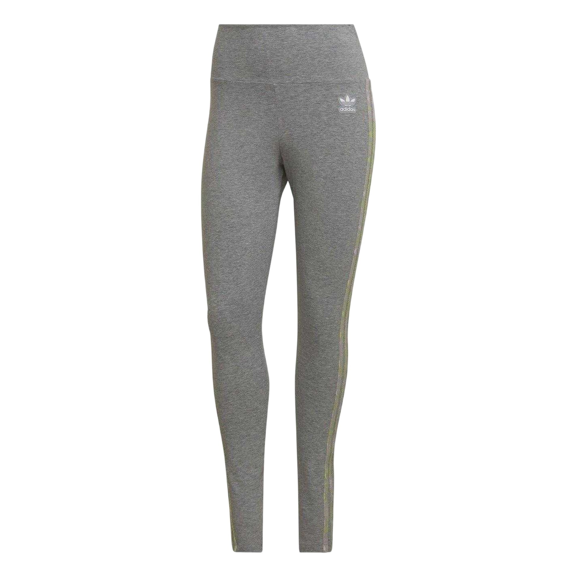 Grey - Front - Adidas Womens-Ladies Trefoil Fitted Leggings