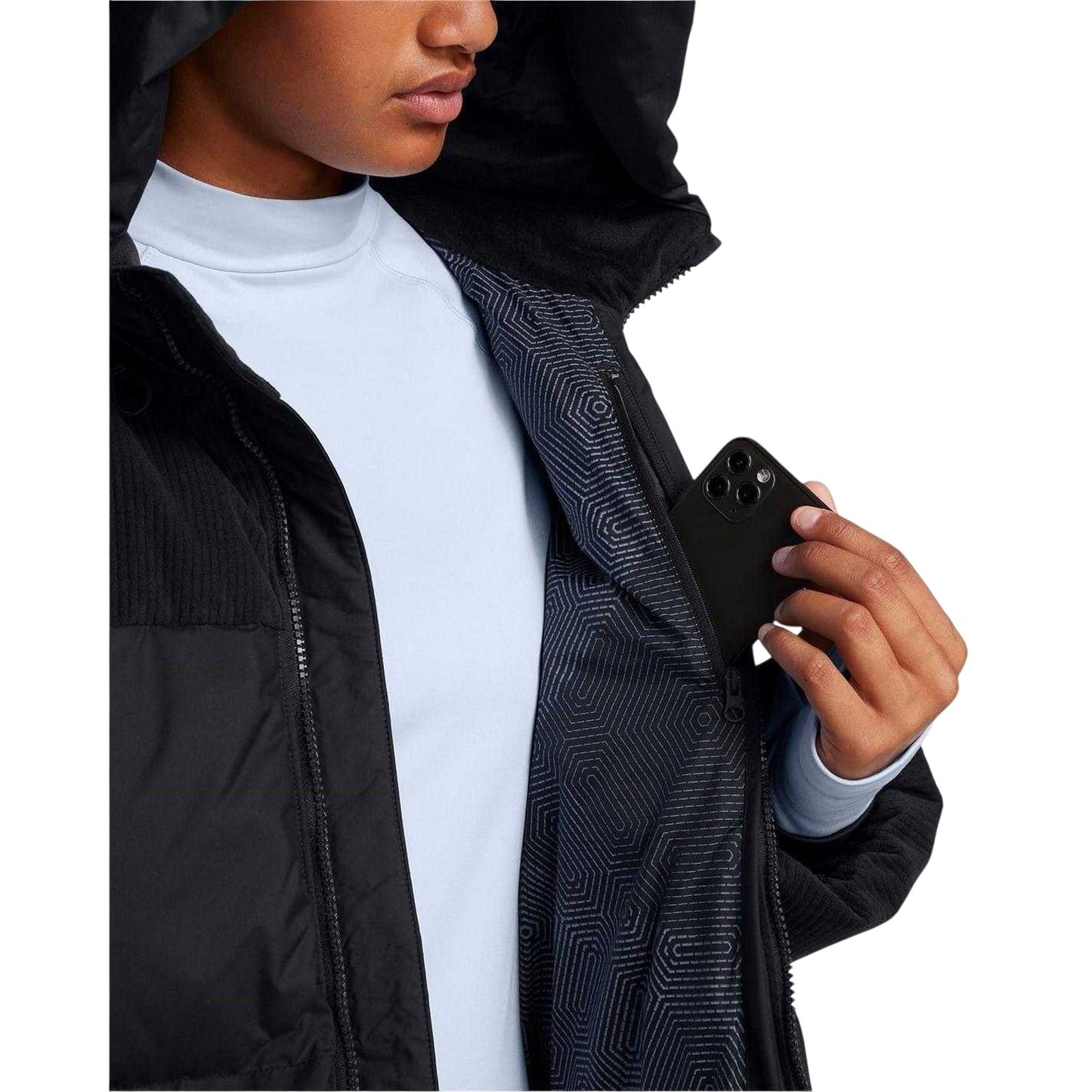 Black - Side - Under Armour Womens-Ladies Limitless Corduroy Quilted Puffer Jacket
