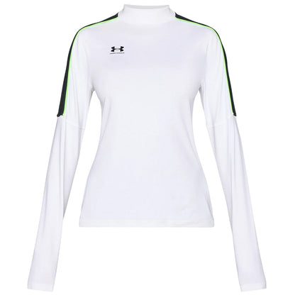White-Black - Front - Under Armour Womens-Ladies Challenger Fitted Base Layer Top