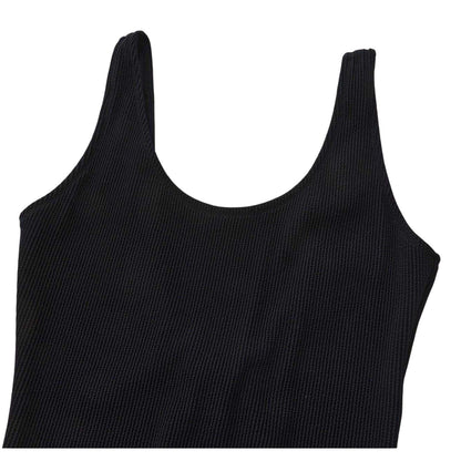Black - Lifestyle - SoulCal Womens-Ladies Ribbed Scoop Neck Slim Bodysuit