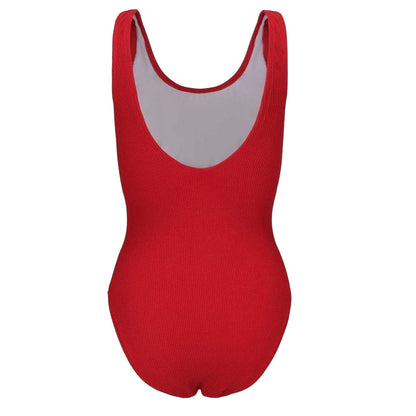 Red - Back - SoulCal Womens-Ladies Ribbed Scoop Neck Slim Bodysuit