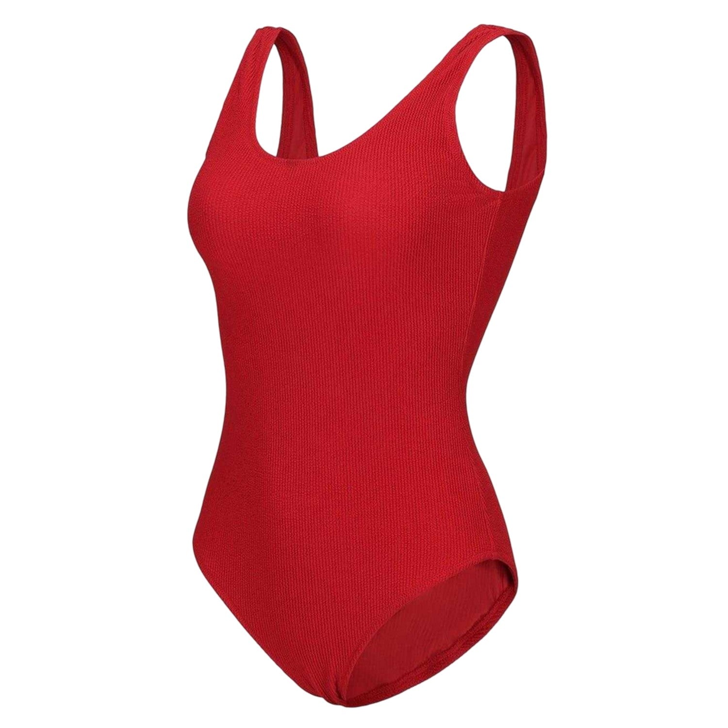 Red - Side - SoulCal Womens-Ladies Ribbed Scoop Neck Slim Bodysuit