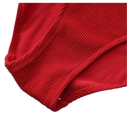 Red - Pack Shot - SoulCal Womens-Ladies Ribbed Scoop Neck Slim Bodysuit