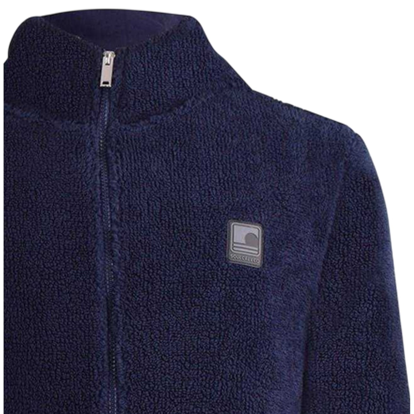 Navy - Side - SoulCal Mens Sherpa Full Zip Hoodie