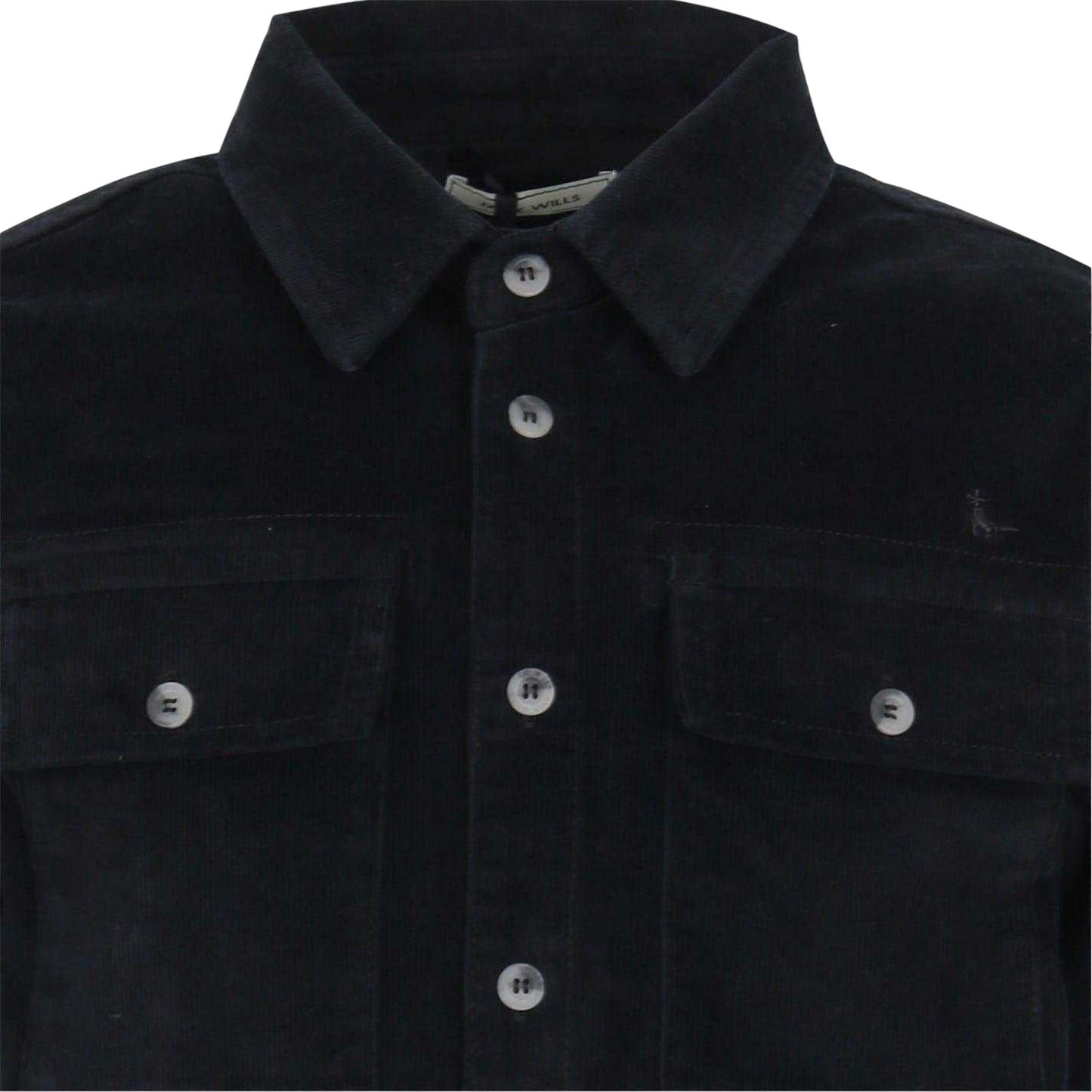 Black - Side - Jack Wills Mens Corduroy Double Pocket Long-Sleeved Shirt