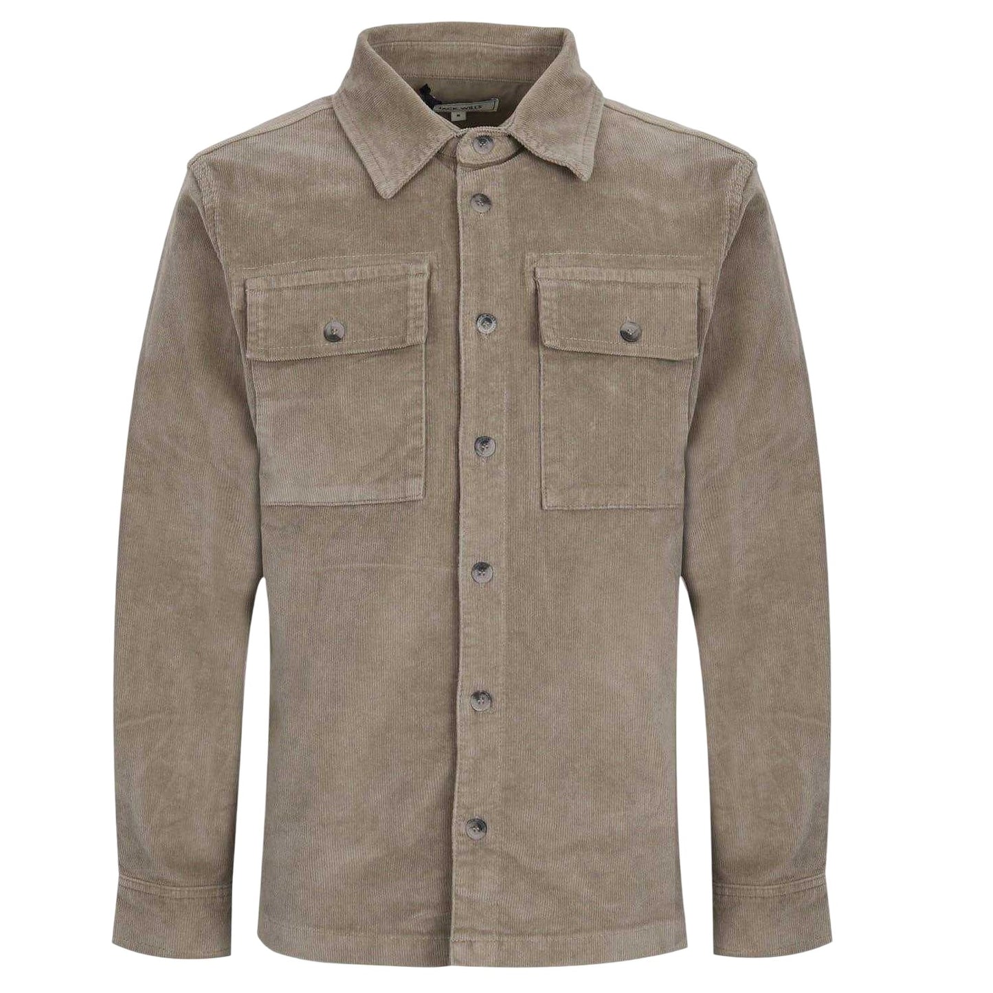 Silver Sage - Front - Jack Wills Mens Corduroy Double Pocket Long-Sleeved Shirt