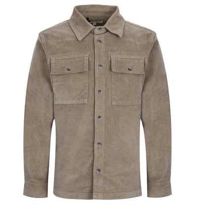 Silver Sage - Front - Jack Wills Mens Corduroy Double Pocket Long-Sleeved Shirt