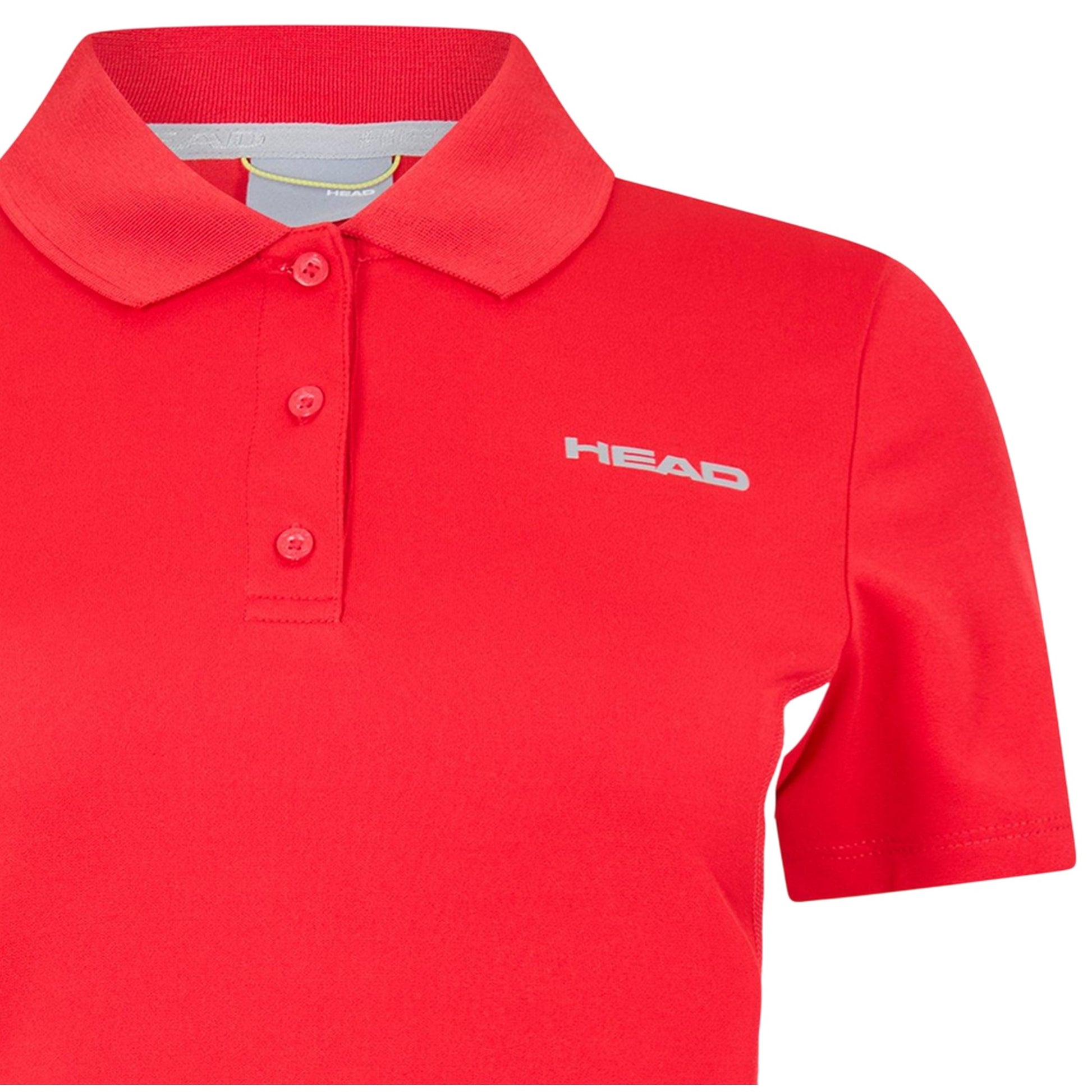 Red - Side - Head Womens-Ladies Performance Polo Shirt