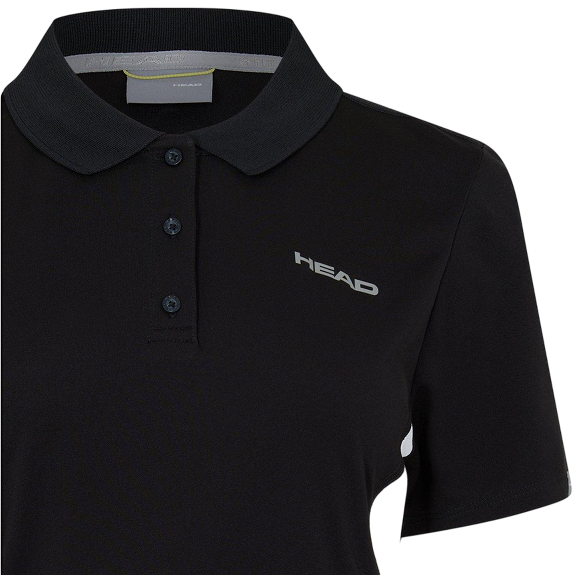 Black - Side - Head Womens-Ladies Performance Polo Shirt