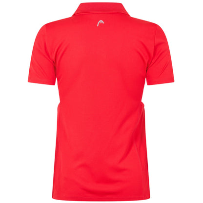 Red - Back - Head Womens-Ladies Performance Polo Shirt