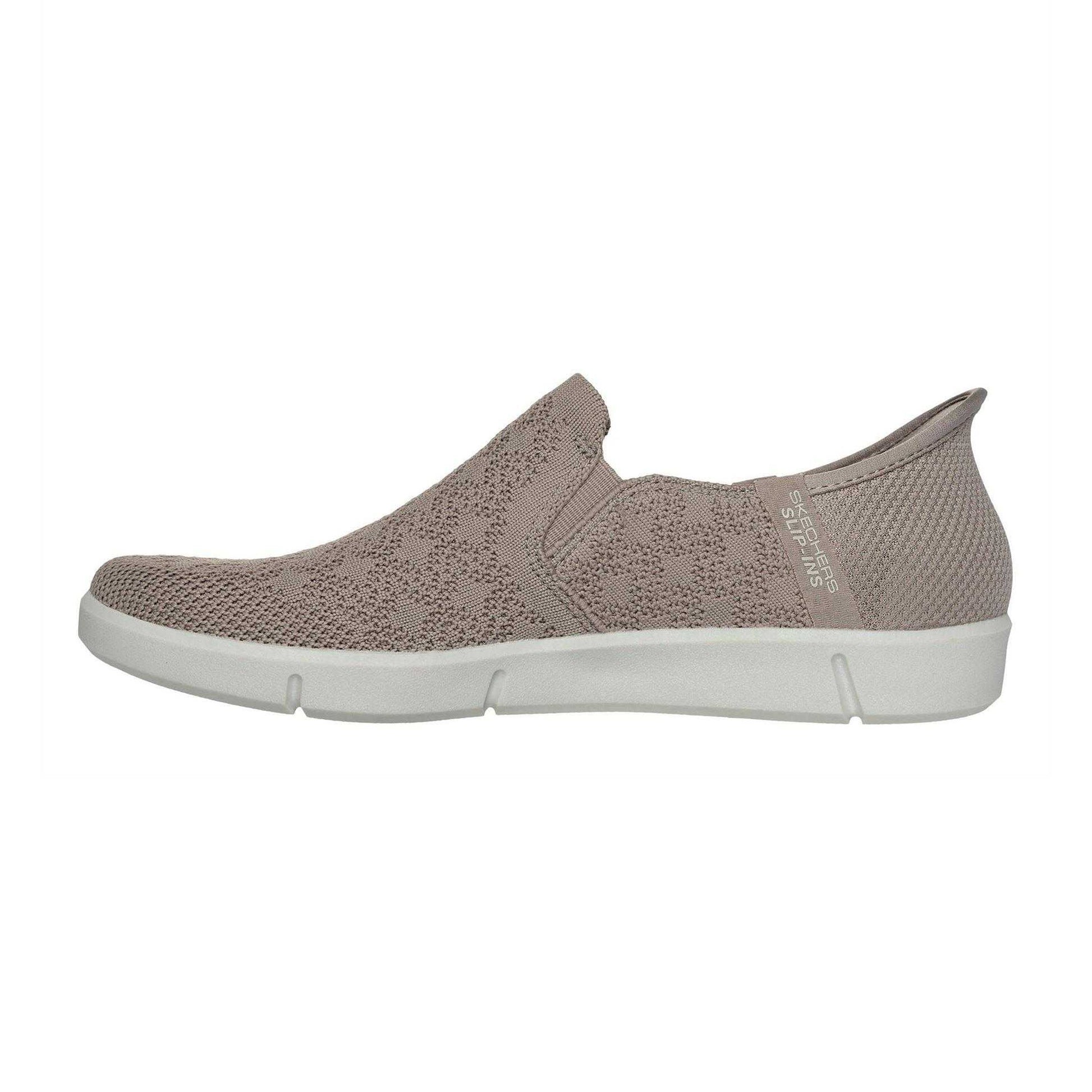 Grey - Back - Skechers Womens-Ladies Breezest Slip-on Trainers