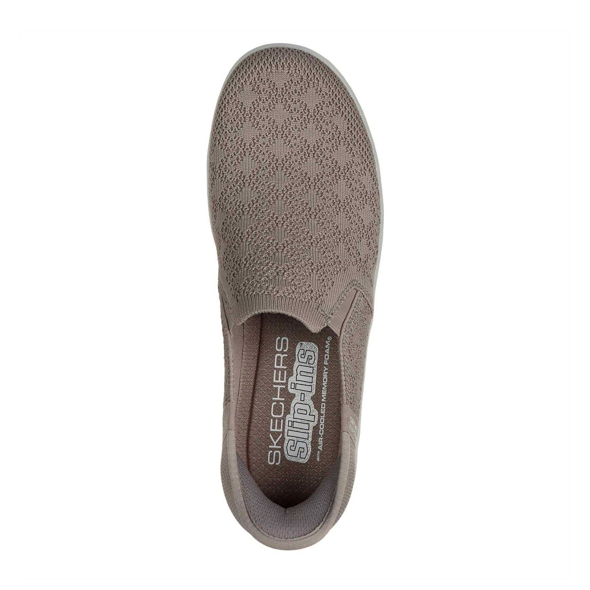 Grey - Side - Skechers Womens-Ladies Breezest Slip-on Trainers