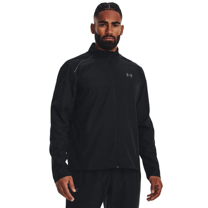 Black - Side - Under Armour Mens Storm Run Logo Full Zip Jacket