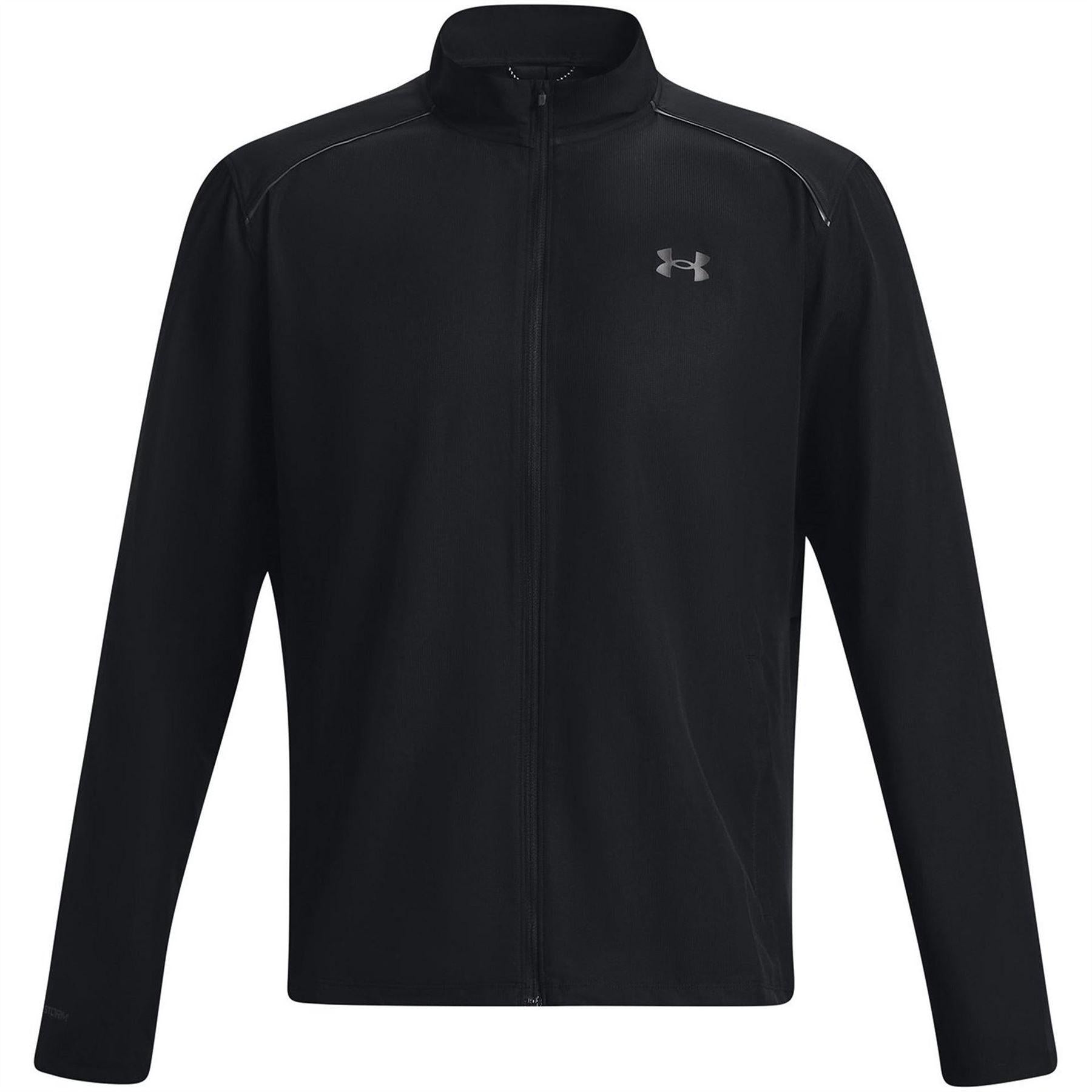 Black - Front - Under Armour Mens Storm Run Logo Full Zip Jacket