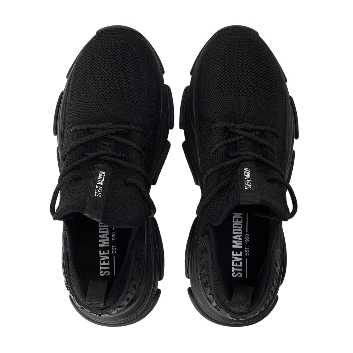 Black - Side - Steve Madden Womens-Ladies Prospect Lace Up Trainers
