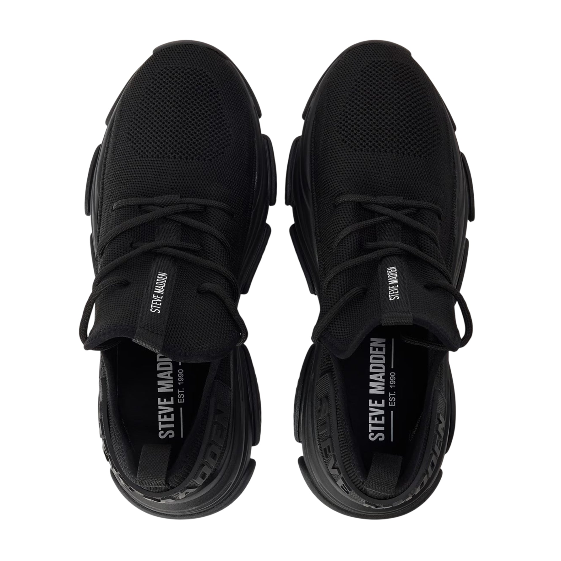 Black - Side - Steve Madden Womens-Ladies Prospect Lace Up Trainers