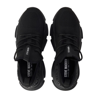 Black - Side - Steve Madden Womens-Ladies Prospect Lace Up Trainers