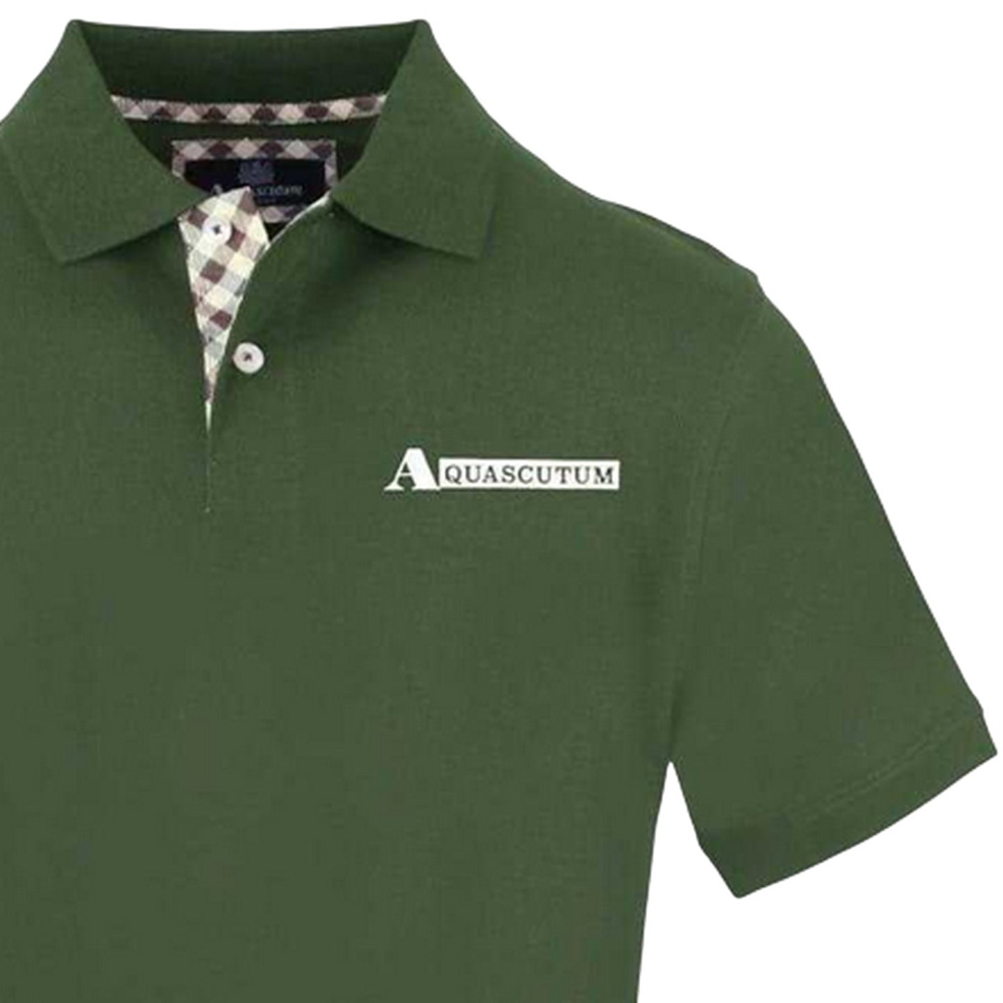 Military Green - Side - Aquascutum Mens Short-Sleeved Polo Shirt